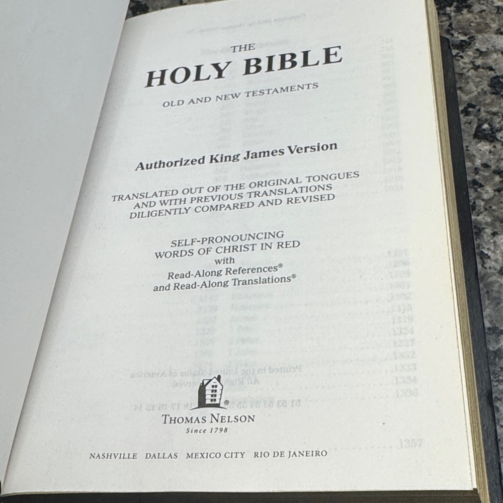 Leather Black Holy Bible EUC - Picture 3 of 9